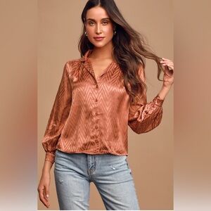 NWT ASTR the label Emilia‎ rust orange satin size medium